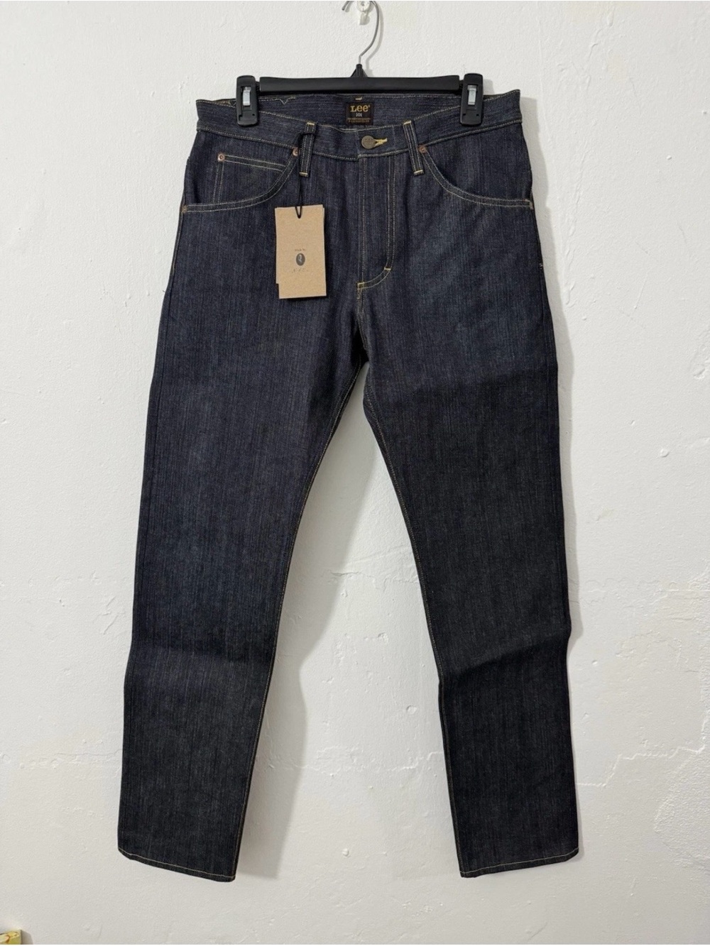 Lee 101 Z Japan Selvedge Denim Jeans Straight Leg Dry Indigo Made Italy 30x32